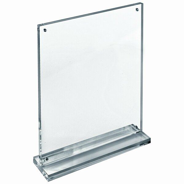 Azar Displays Acrylic 8.5'' x 11'' Block Frame on Acrylic Base with Magnet Closure and Rubber Bumpers 104778